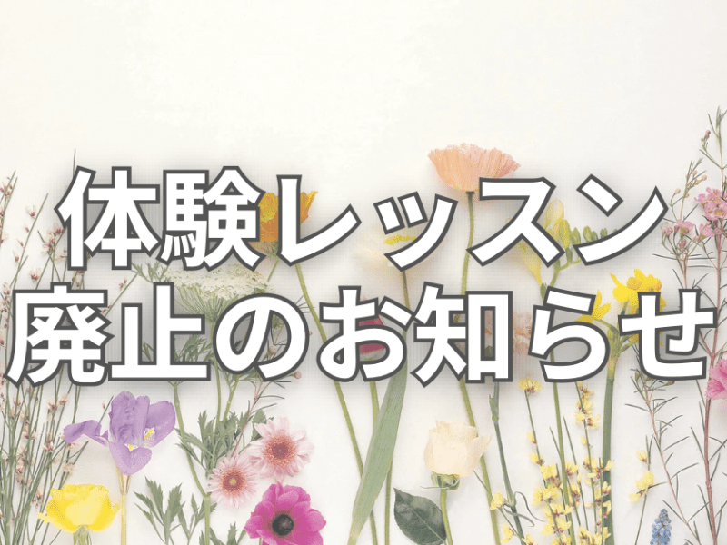 体験レッスン廃止のお知らせ